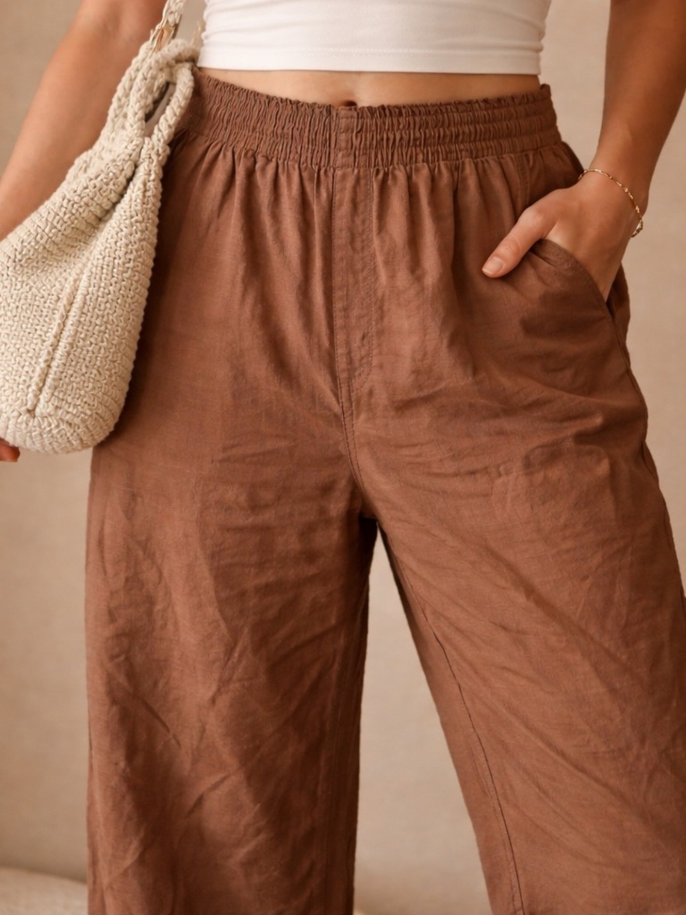 Old Navy Brown Wide-Leg High-Rise Pants